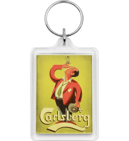 Carlsberg Drinking Man Plastic Keyring