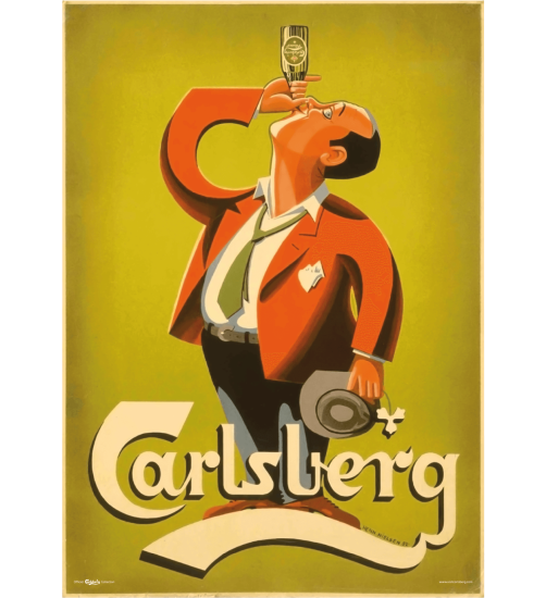 Carlsberg Drikkende Mand Plakat