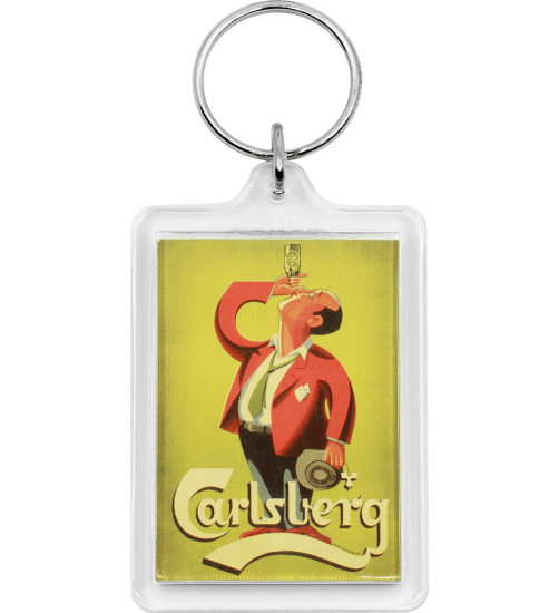 Carlsberg Drinking Man Plastic Keyring