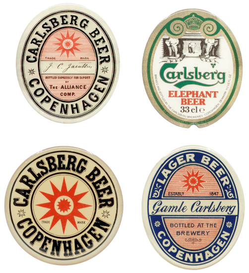 Carlsberg Etiketter Pins 4-Pak